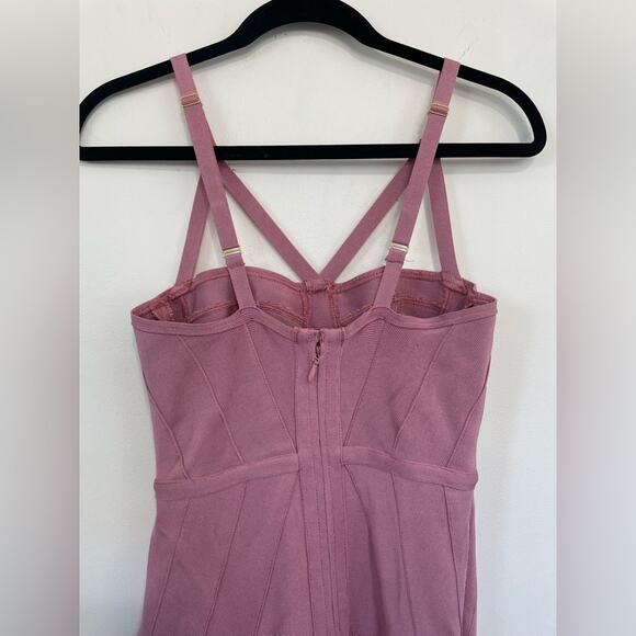 House of CB Tobie Pink Bandage Dress Size M Bodycon Midi - Picture 6 of 8